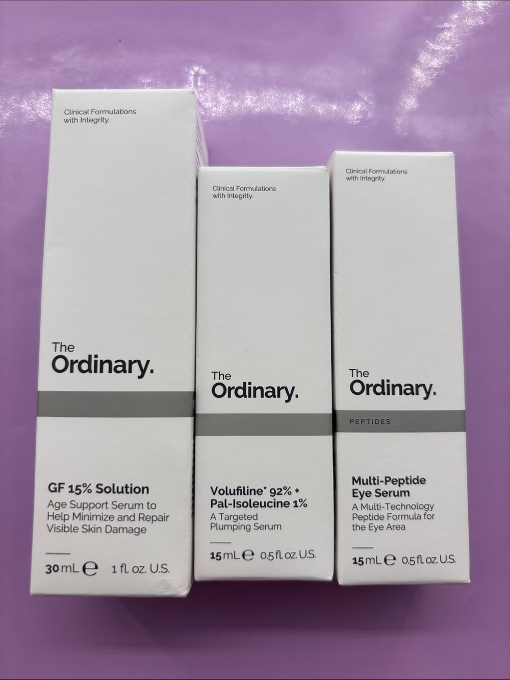 The Ordinary NEW eye serum, plumping serum and age support serum